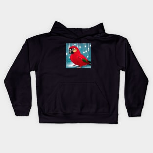 Red Macaw Parrot Christmas Lights Kids Hoodie